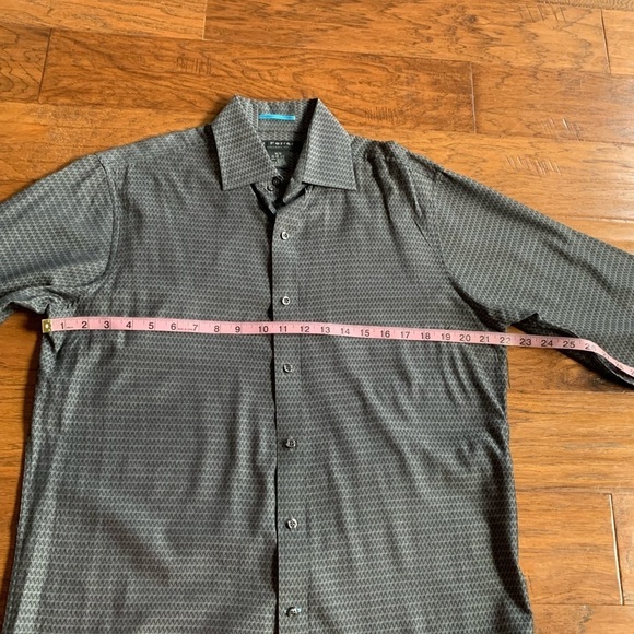 J. Ferrar Black Geometric‎ Print Button Down Shirt Modern Fit - Picture 11 of 11